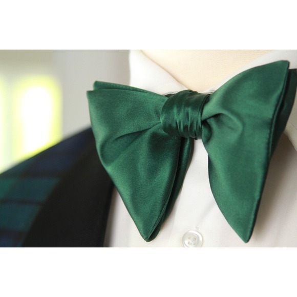 Men's Self tied‎ Bow Tie Big Butterfly Bow tie S594 Emerald Green